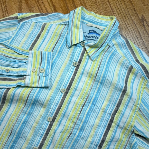 Tommy Bahama Other - Tommy‎ Bahama Shirt Mens Large Relax 100% Linen Button Up Striped Summer Casual